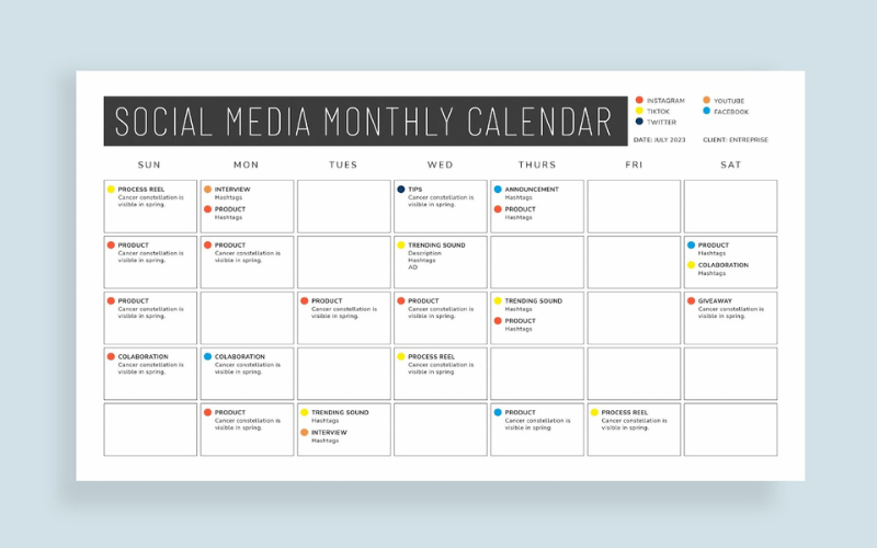 content calendar