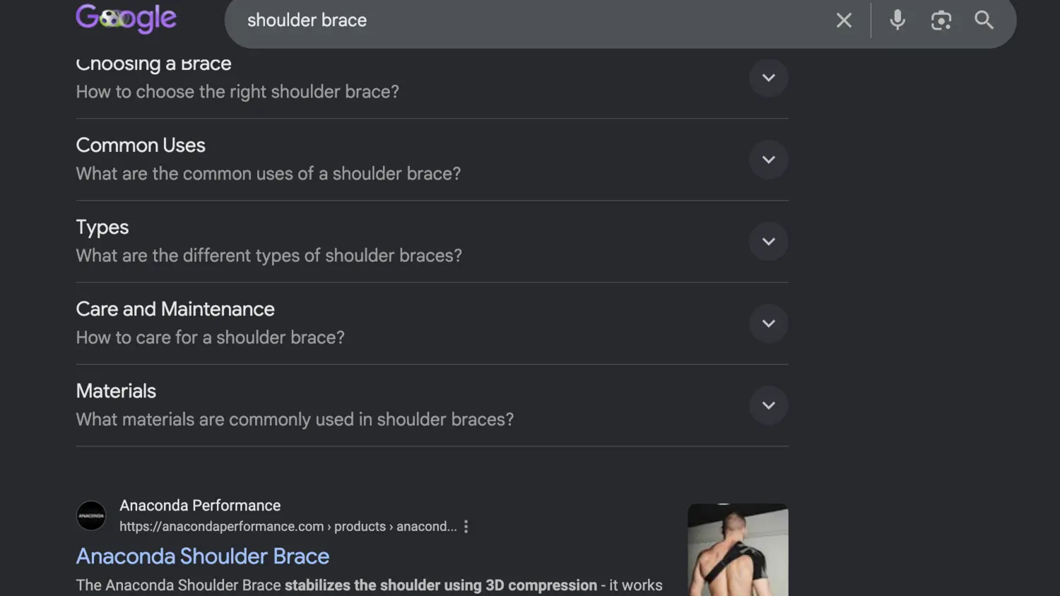 Anaconda's Shoulder Brace First